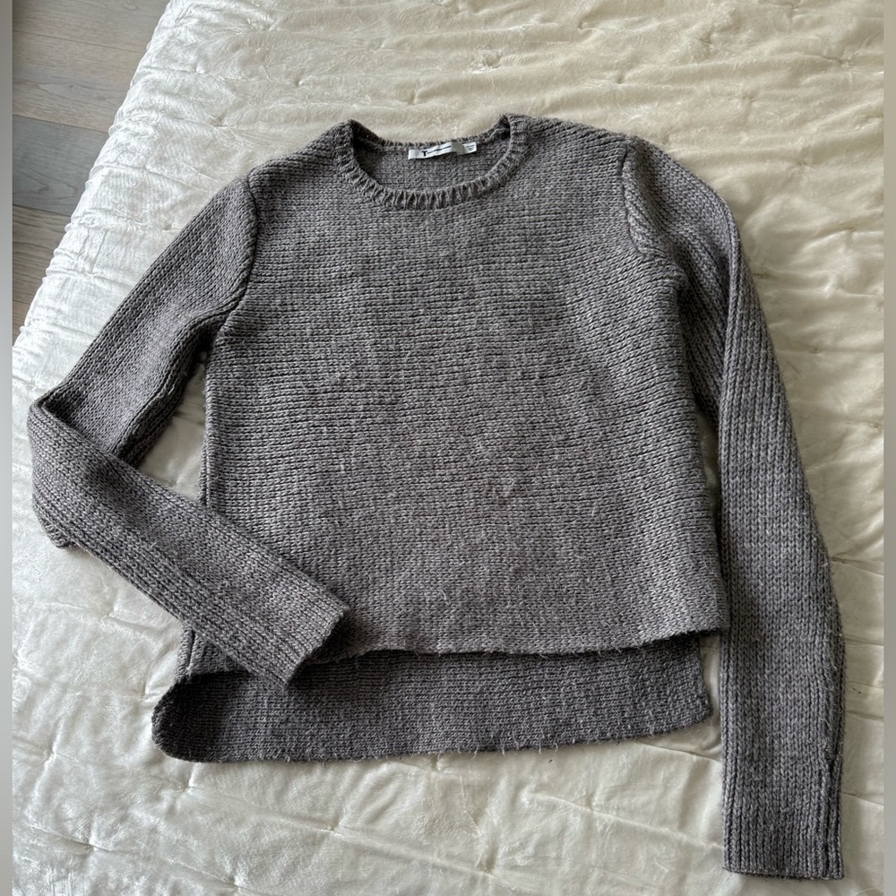 T by Alexander Wang Gray Crew Neck Sweater